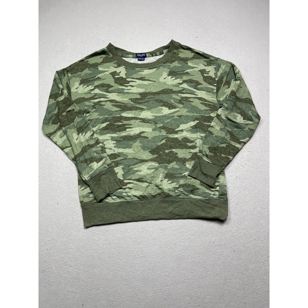 Splendid Sweatshirt French Terry Camo Green Small Womens